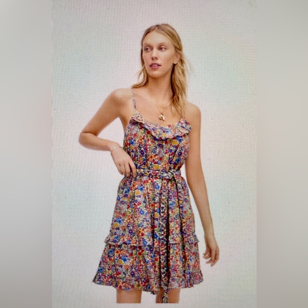 J. Crew Ruffle Mini Dress in Liberty Margaret Annie Print